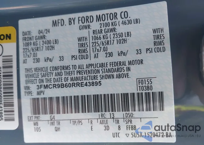 3FMCR9B60RRE43895: 42376964