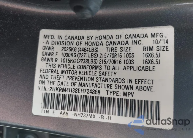 2HKRM4H38EH724868: 42377047