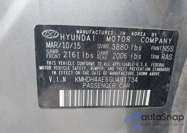 KMHDH4AE6GU491734: 42378093