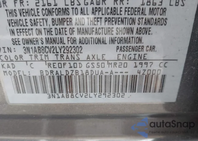 3N1AB8CV2LY292302: 42378313