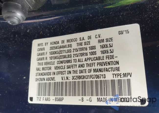 3CZRM3H31FG706713: 42378343