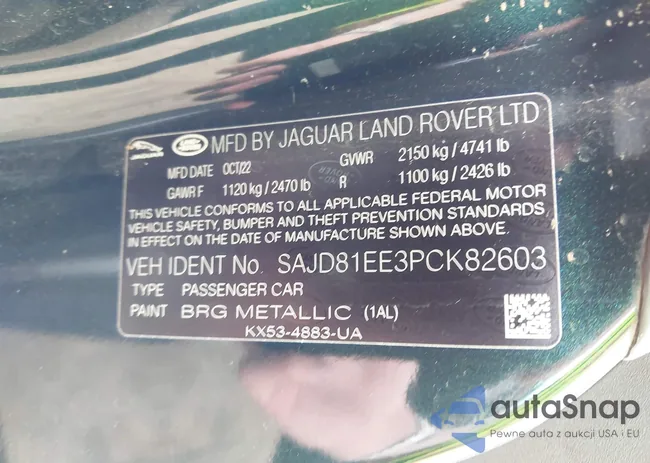 SAJD81EE3PCK82603: 42378488