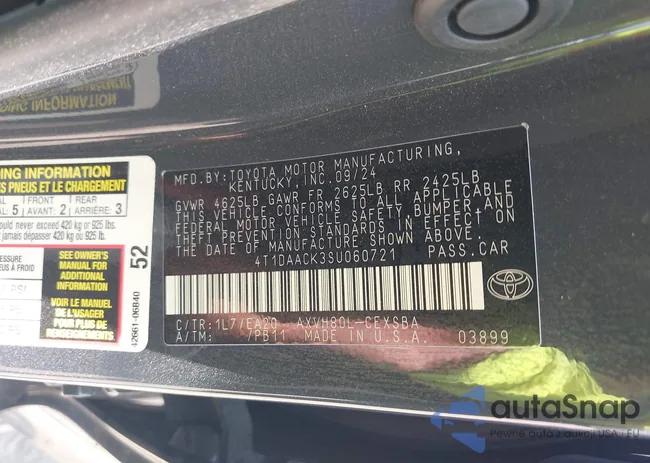 4T1DAACK3SU060721: 42378542