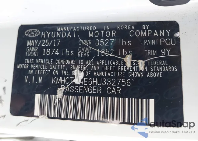 KMHCT4AE6HU332756: 42377678