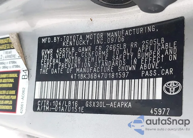 4T1BK36B47U181597: 42379153