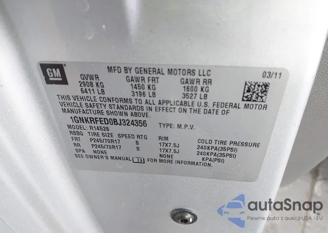 1GNKRFED0BJ324356: 42379168