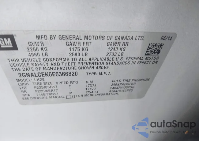 2GNALCEK6E6366820: 42379490