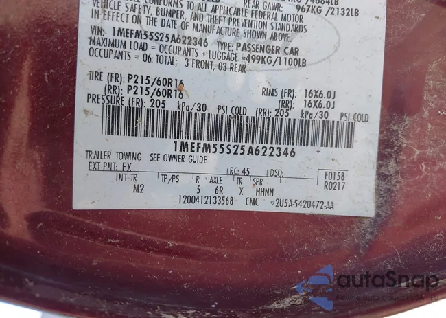 1MEFM55S25A622346: 42379524