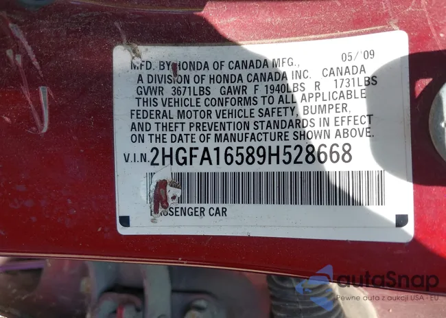 2HGFA16589H528668: 42379558