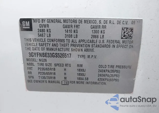 3GYFNBE33GS526517: 42378839