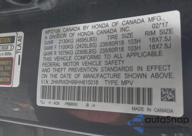 2HKRW2H99HH615018: 42378907