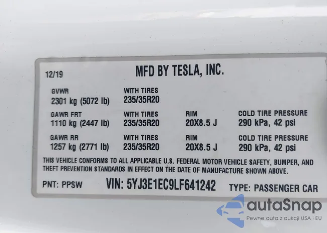 5YJ3E1EC9LF641242: 42380146