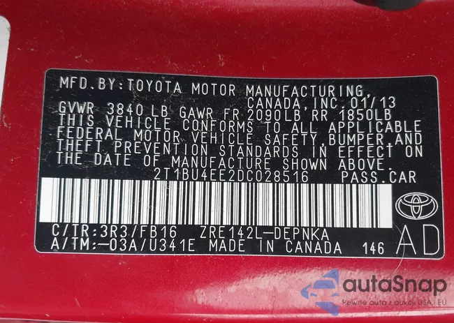 2T1BU4EE2DC028516: 42380242