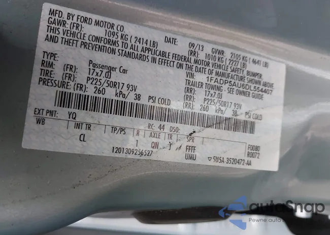 1FADP5AU6DL554407: 42380274