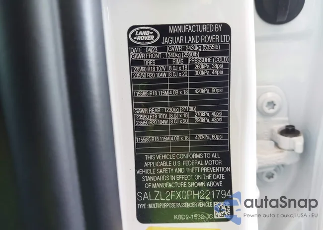 SALZL2FX0PH221794: 42380341