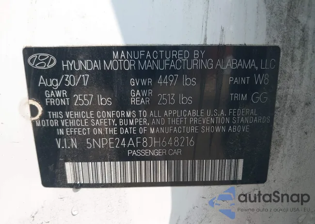 5NPE24AF8JH648216: 42380620