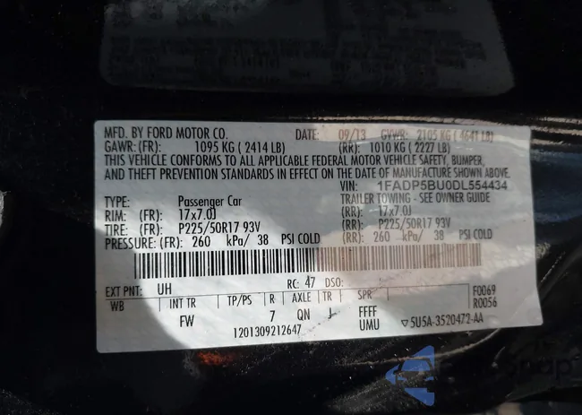 1FADP5BU0DL554434: 42381325