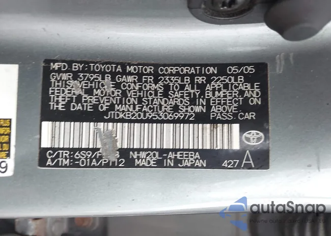 JTDKB20U953069972: 42381342