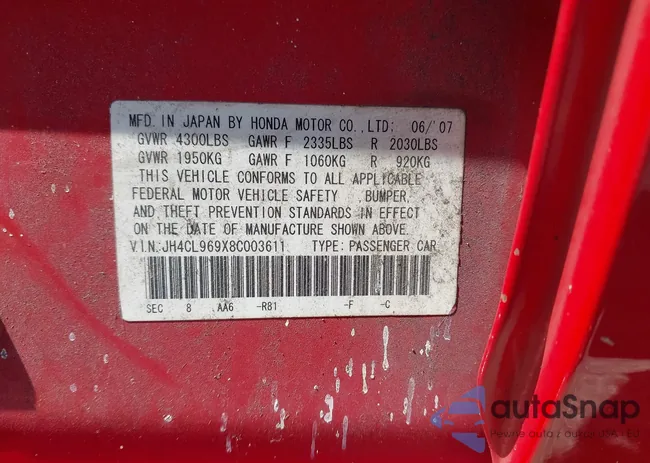 JH4CL969X8C003611: 42381540