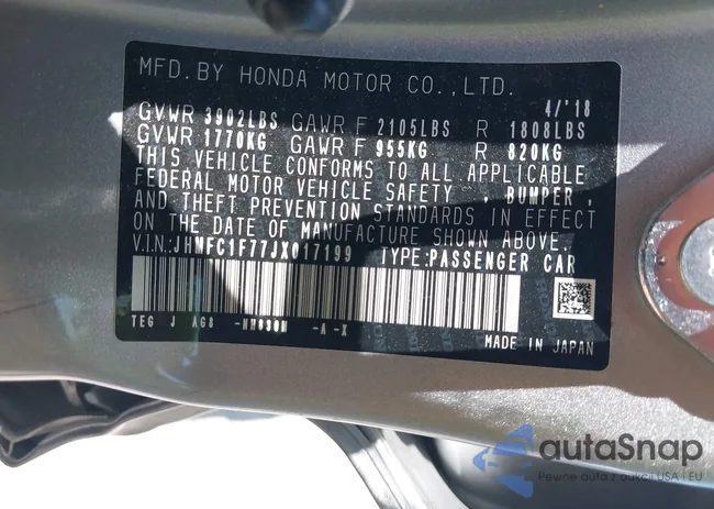 JHMFC1F77JX017199: 42381622