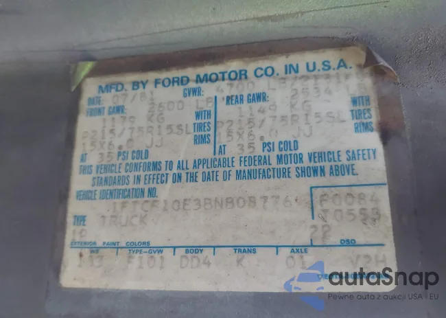 1FTCF10E3BNB08776: 42380883