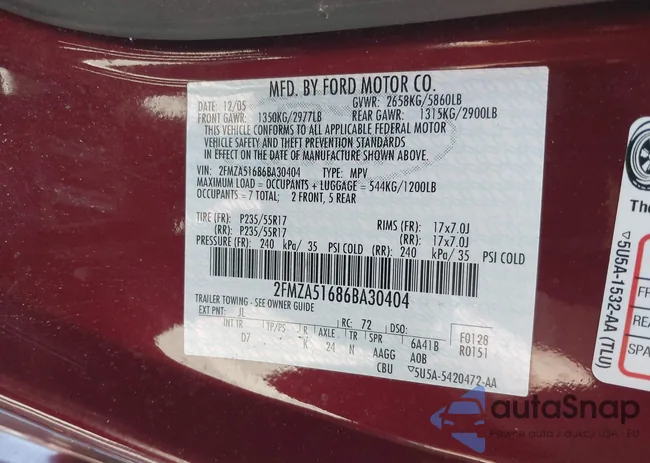 2FMZA51686BA30404: 42381036