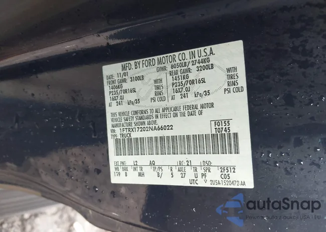 1FTRX17202NA66022: 42382320