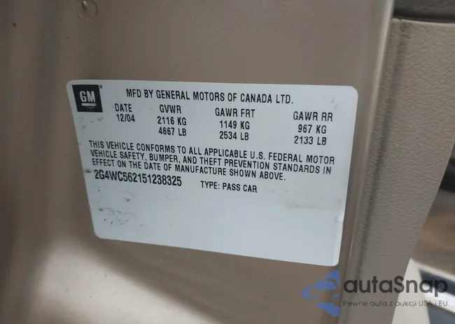 2G4WC562151238325: 42382365