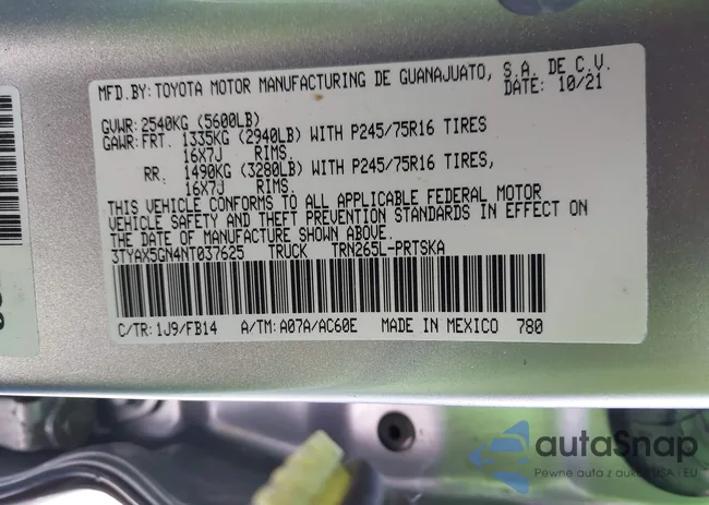 3TYAX5GN4NT037625: 42382411