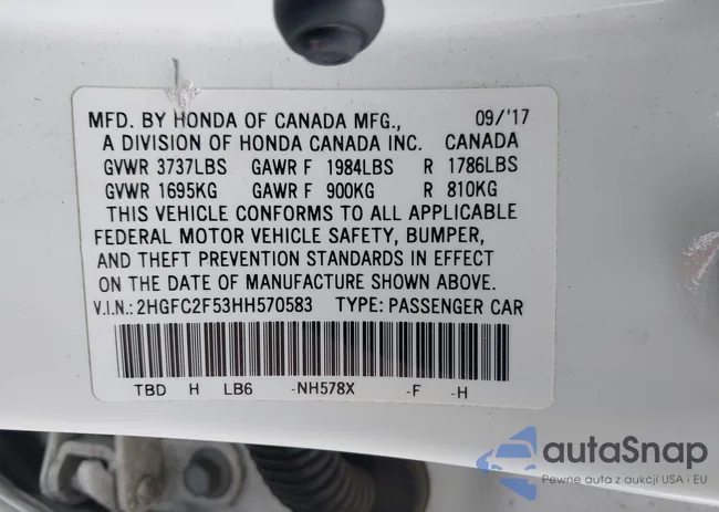 2HGFC2F53HH570583: 42382553