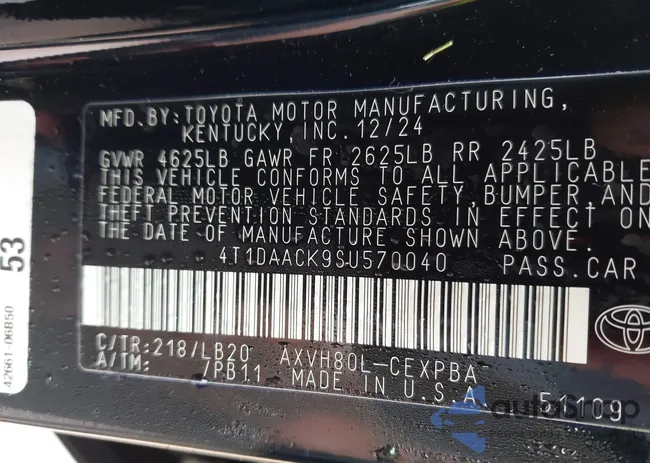 4T1DAACK9SU570040: 42382647