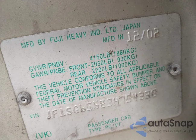 JF1SG65623H754338: 42381963