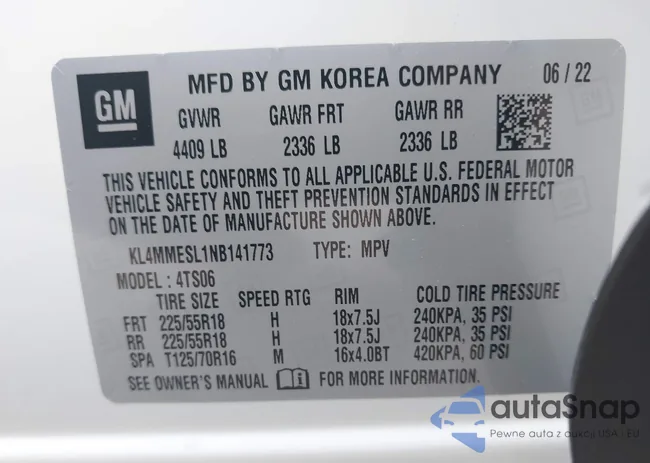 KL4MMESL1NB141773: 42381986