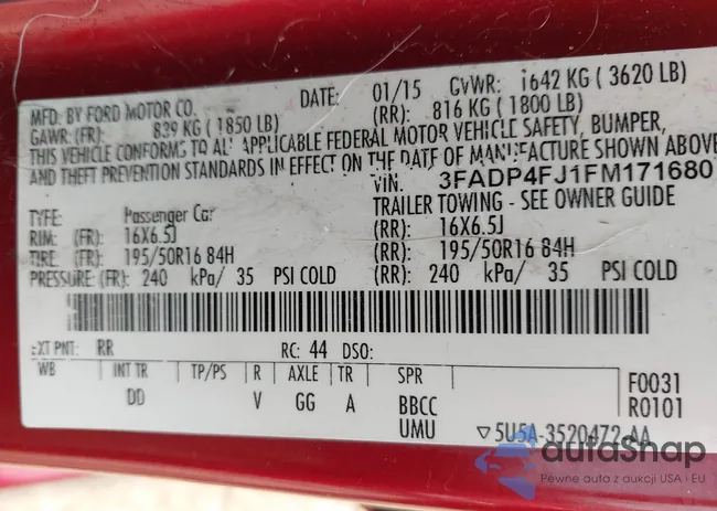 3FADP4FJ1FM171680: 42383105