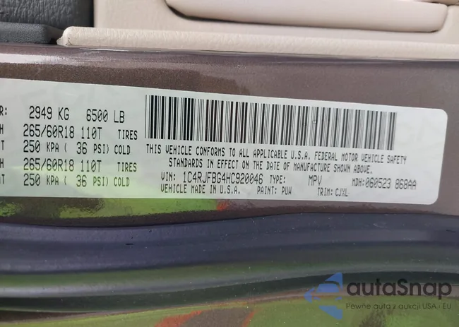 1C4RJFBG4HC920046: 42383165