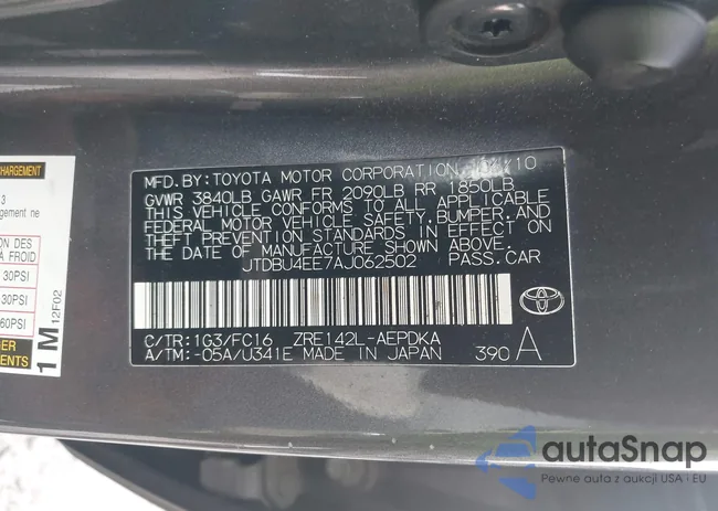 JTDBU4EE7AJ062502: 42383433