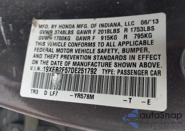 19XFB2F57DE251792: 42383486