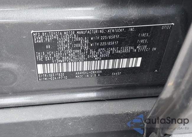 4T3MWRFV2NU072571: 42382845