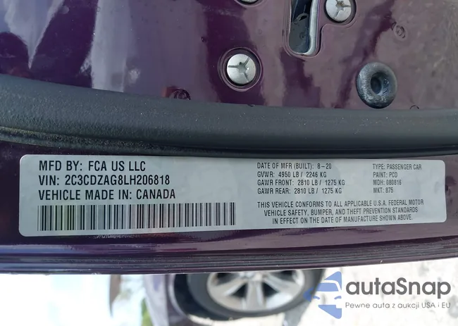 2C3CDZAG8LH206818: 42382864