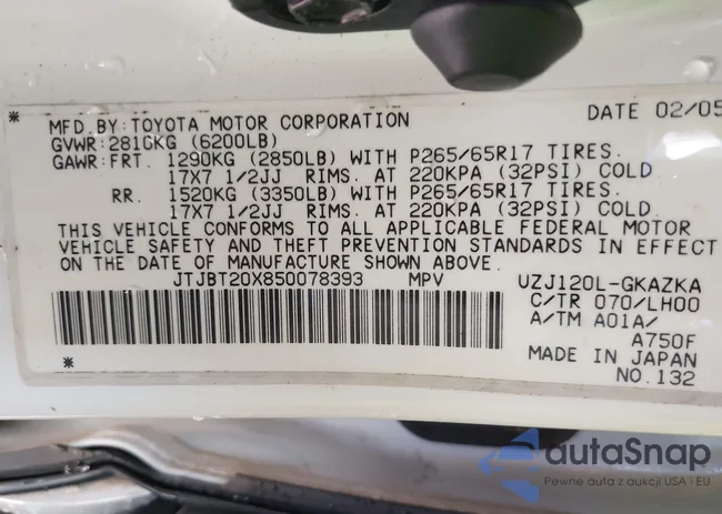 JTJBT20X850078393: 42383022