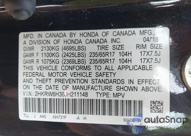 2HKRW6H36JH211148: 42383052