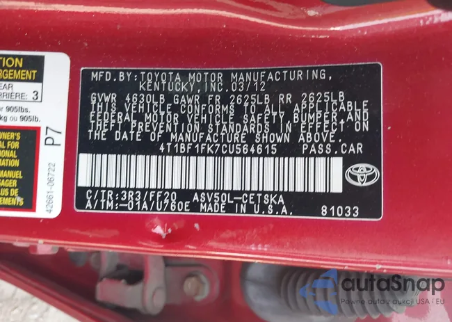 4T1BF1FK7CU564615: 42384105