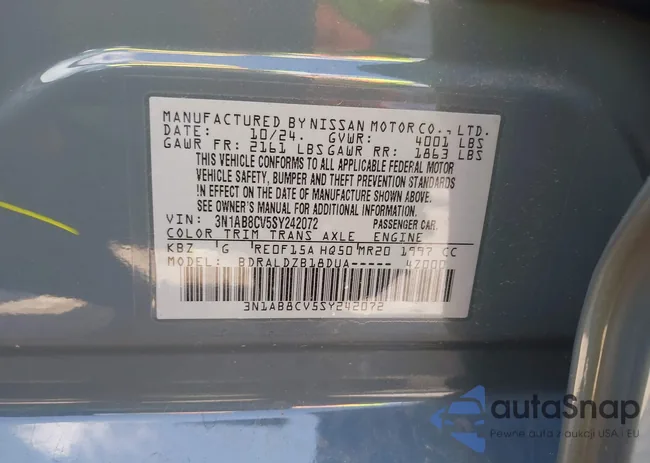 3N1AB8CV5SY242072: 42384211