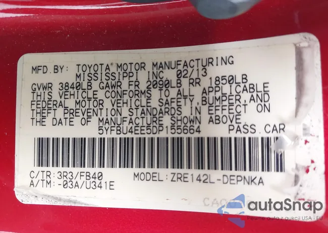 5YFBU4EE5DP155664: 42384277