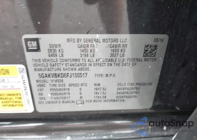 5GAKVBKD6FJ100517: 42384547