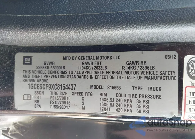 1GCESCF9XC8154437: 42383751