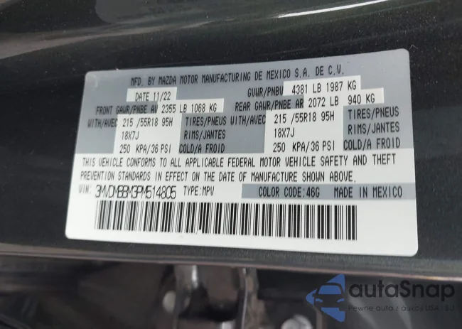 3MVDMBBM3PM514805: 42383842