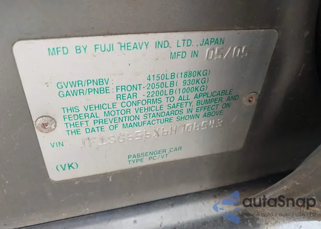 JF1SG656X6H706543: 42383991