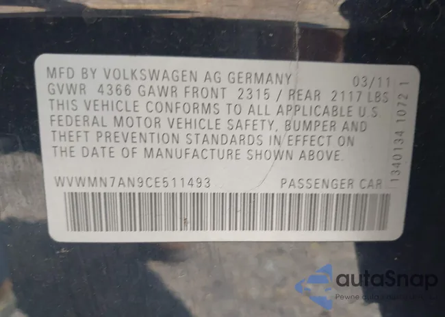 WVWMN7AN9CE511493: 42385094