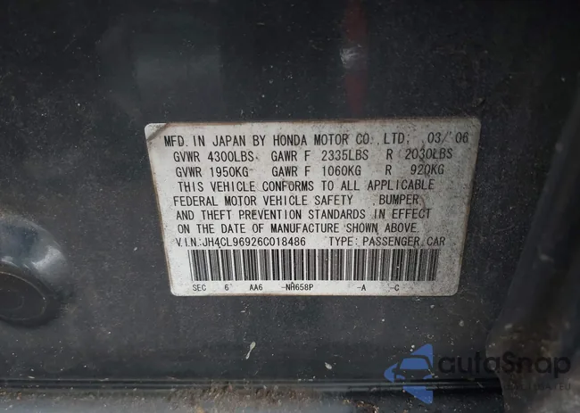 JH4CL96926C018486: 42385342